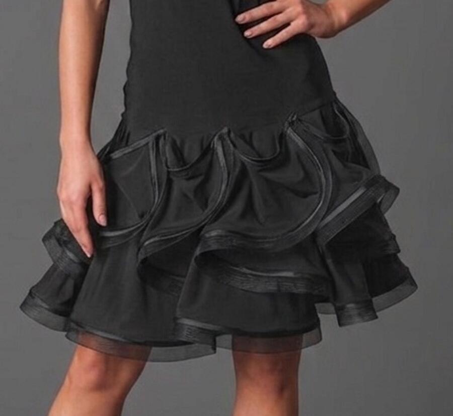 Gonna per balli latini con volant bordinati in tulle rigido  U341