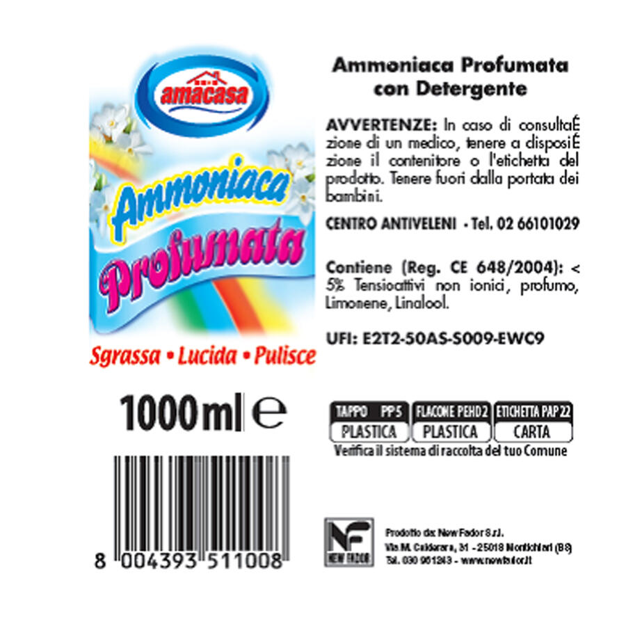 Ammoniaca Profumata Floreale 1 lt AMACASA
