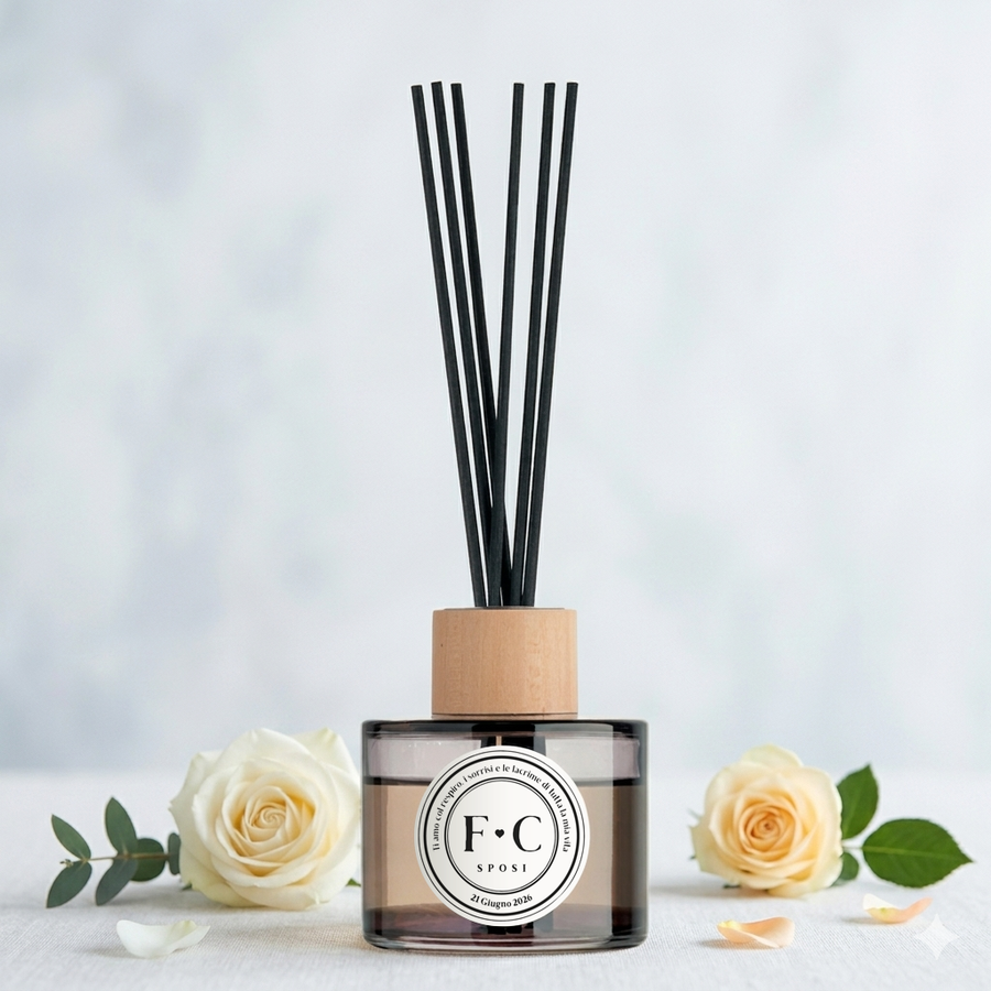 Bomboniera Frasi d'amore - Diffusore di fragranze con testi personalizzati completo di scatola