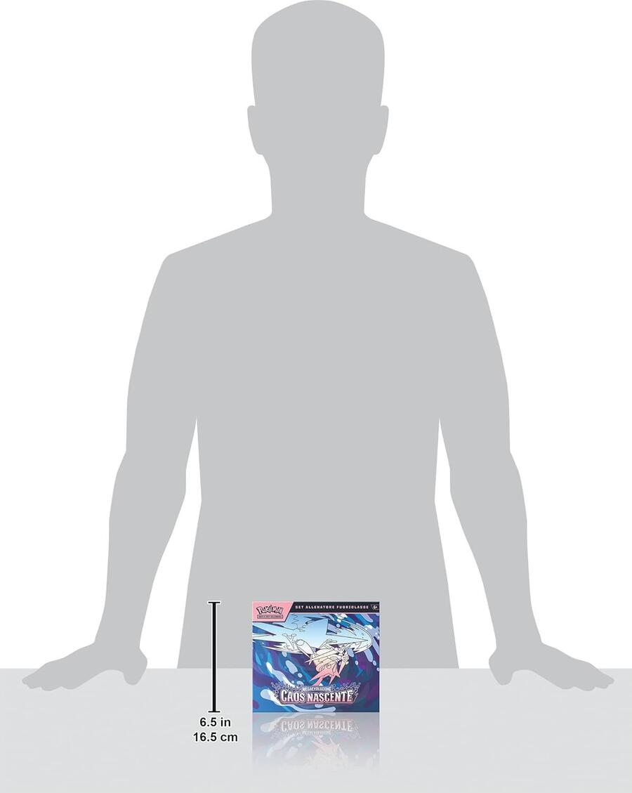 Pokémon: set Allenatore Fuoriclasse dell’espansione Megaevoluzione - Caos Nascente del GCC Pokémon (1 carta promozionale figura intera, 9 buste di espansione e accessori premium), Edizione in Italiano