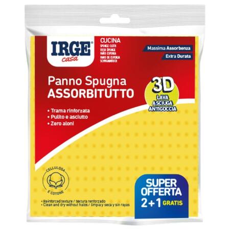 IRGE PANNOSPUGNA 16X18 CM 3 PEZZI (Confezione da 12 pezzi) 