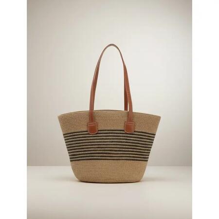 Borsa a mano righe nere