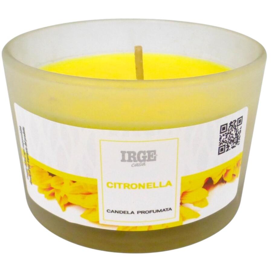 IRGE CANDELA CITRONELLA IN VETRO SATINATO (Confezione da 12 pezzi) 