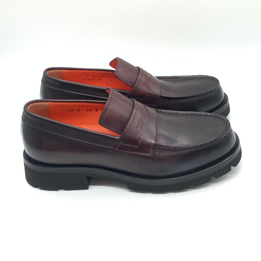Santoni Mocassino in pelle Burgundy