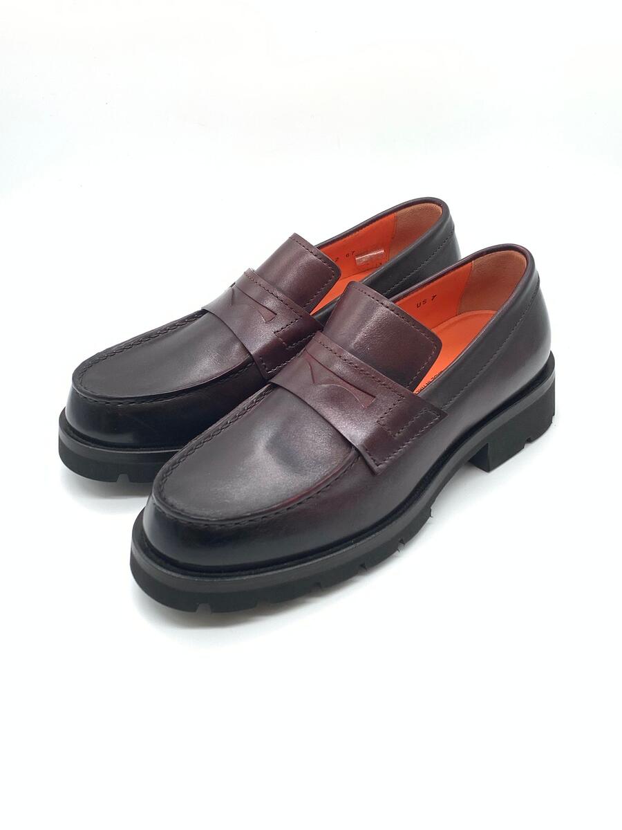 Santoni Mocassino in pelle Burgundy