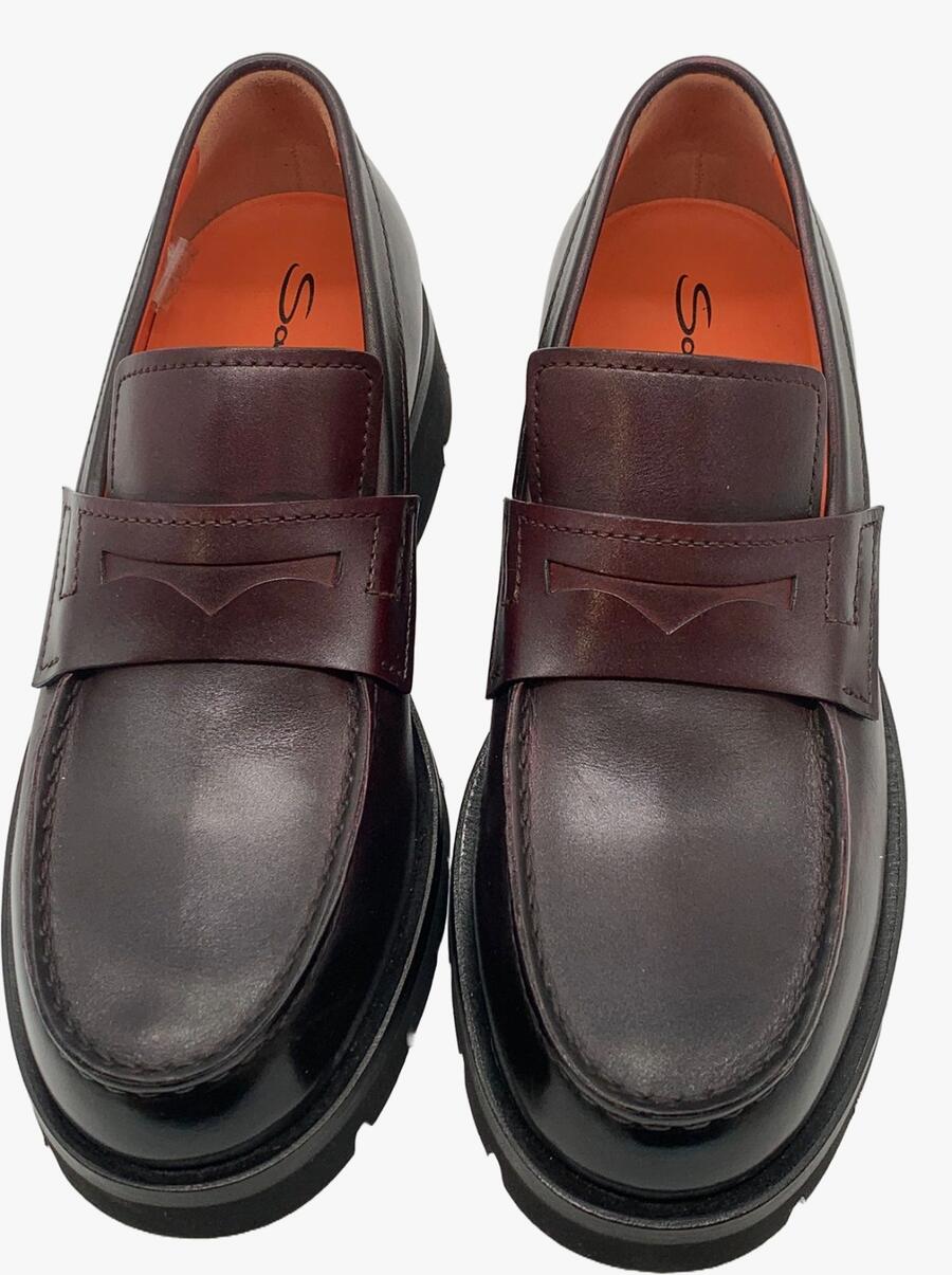 Santoni Mocassino in pelle Burgundy