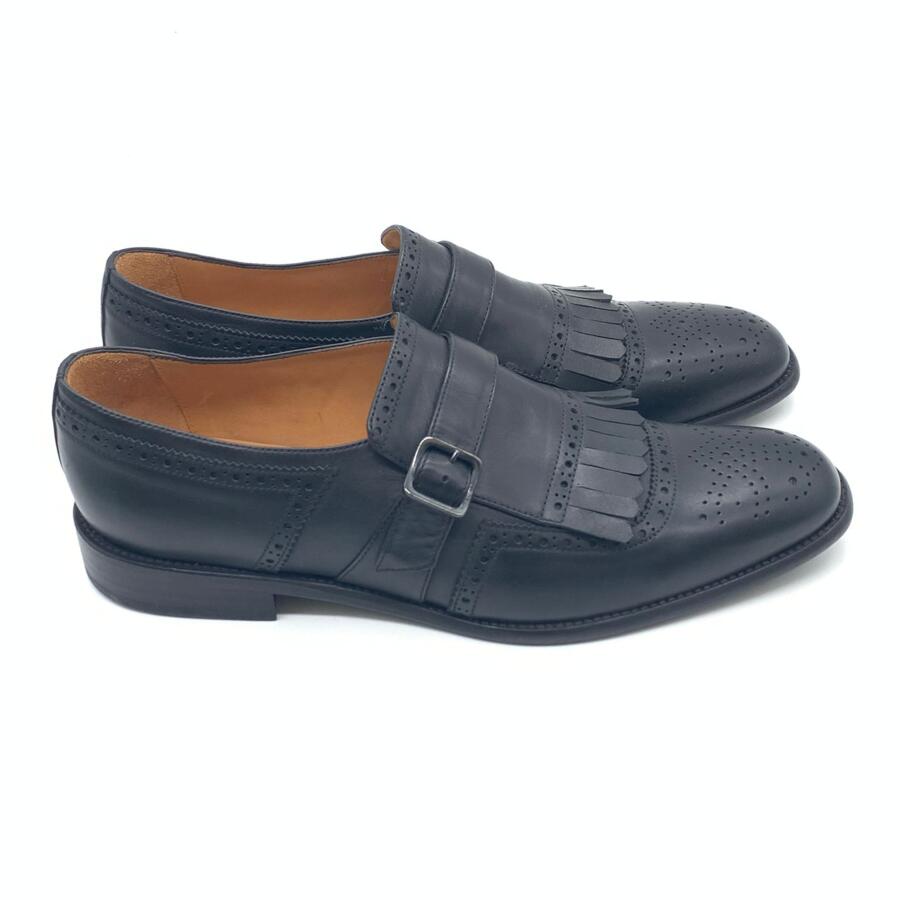  Mocassino Triver Flight Modello monk in vitello nero