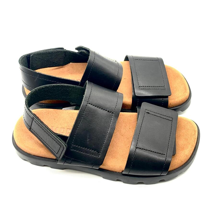 Camper Sandalo brutus nero e cuoio