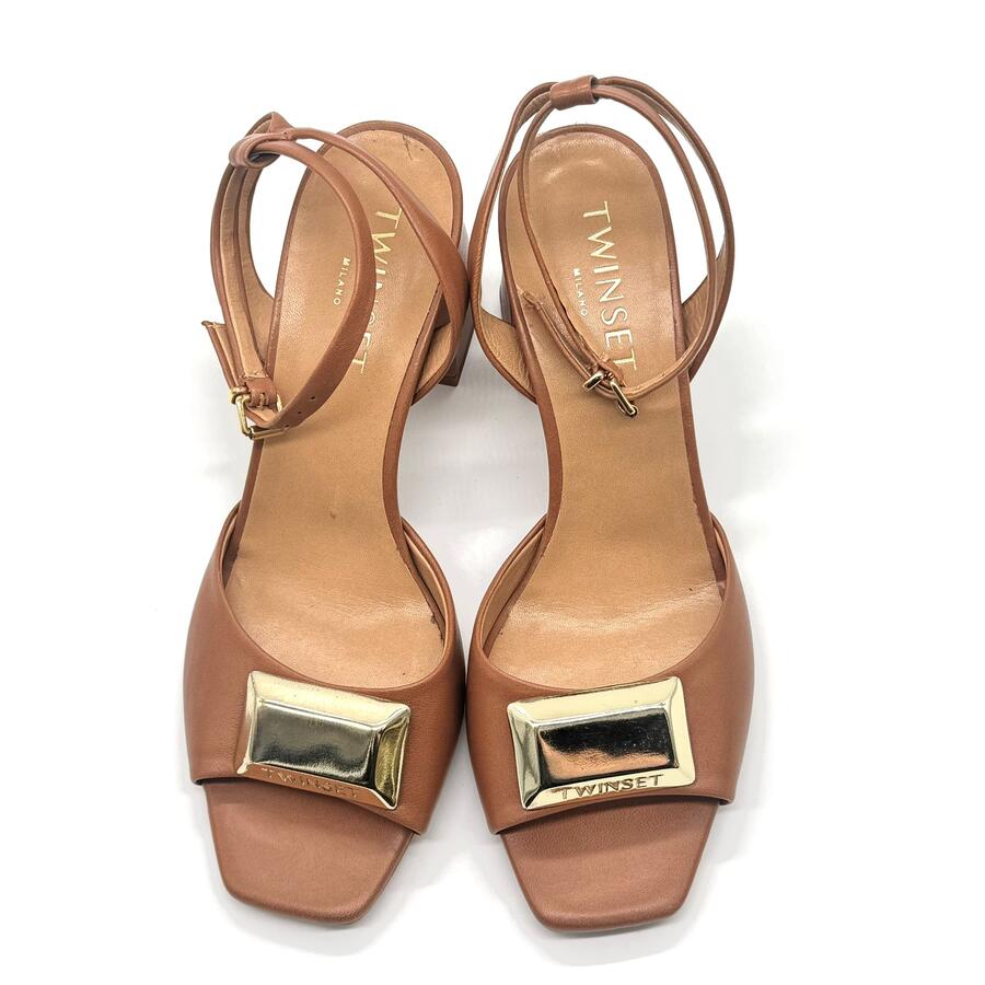 Sandali Twinset Milano Donna in pelle Cuoio 