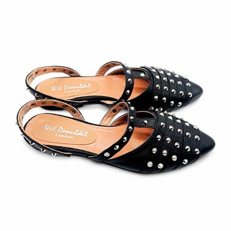 Wil Demulder London Ballerine slingback nere con borchie 