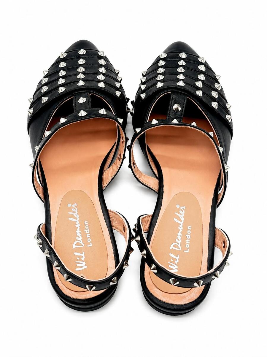 Wil Demulder London Ballerine slingback nere con borchie 