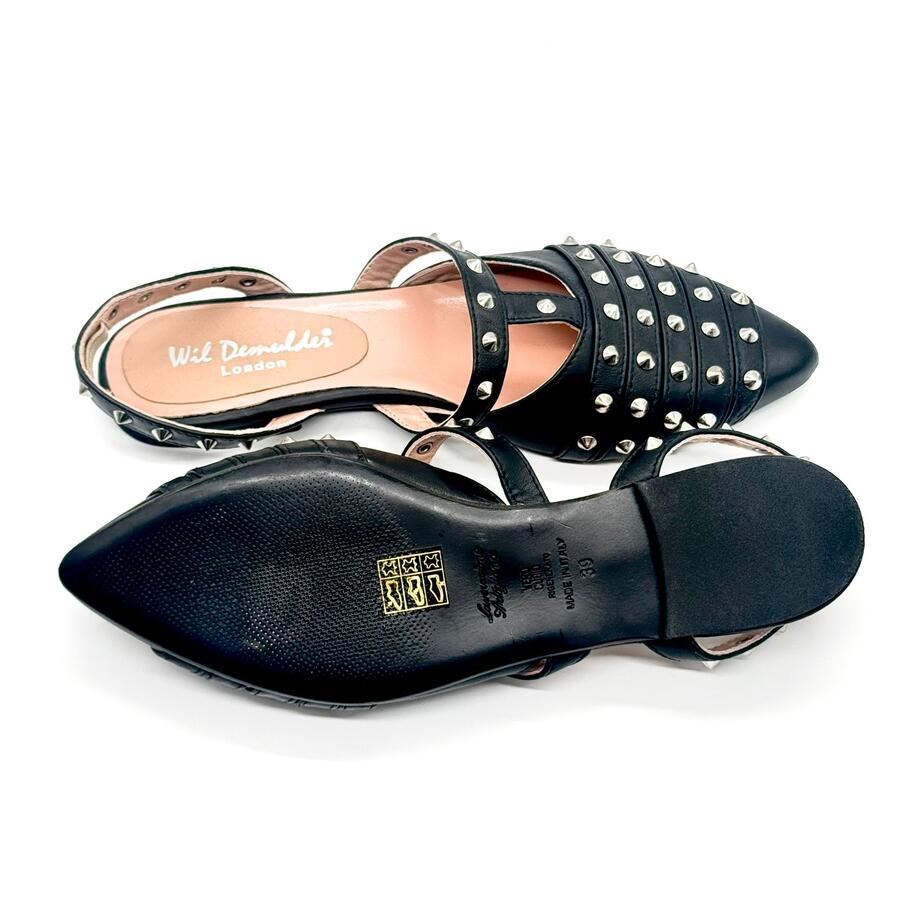 Wil Demulder London Ballerine slingback nere con borchie 
