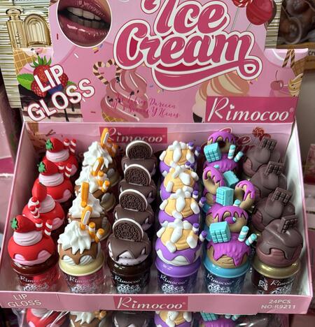 RIMOCOO ICE CREAM LIP GLOSS (Simil Arabo) [Conf. da 24 pezzi]