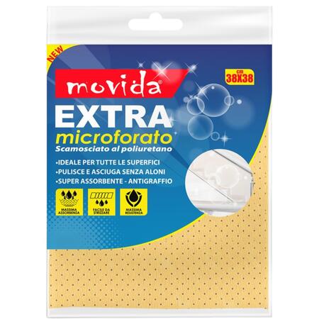 MOVIDA PANNO SCAMOSCIATO EXTRA MICROFORATO 38X38 CM (Confezione da 6 pezzi) 