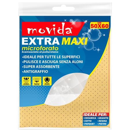 MOVIDA PANNO SCAMOSCIATO EXTRA MAXI MICROFORATO 50X60 CM (Confezione da 6 pezzi) 
