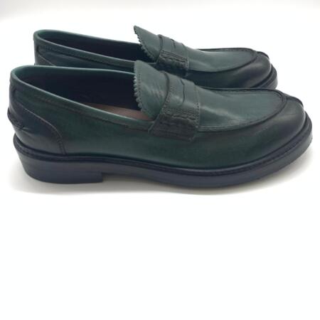 JP/David Mocassini in pelle spazzolata verde smeraldo