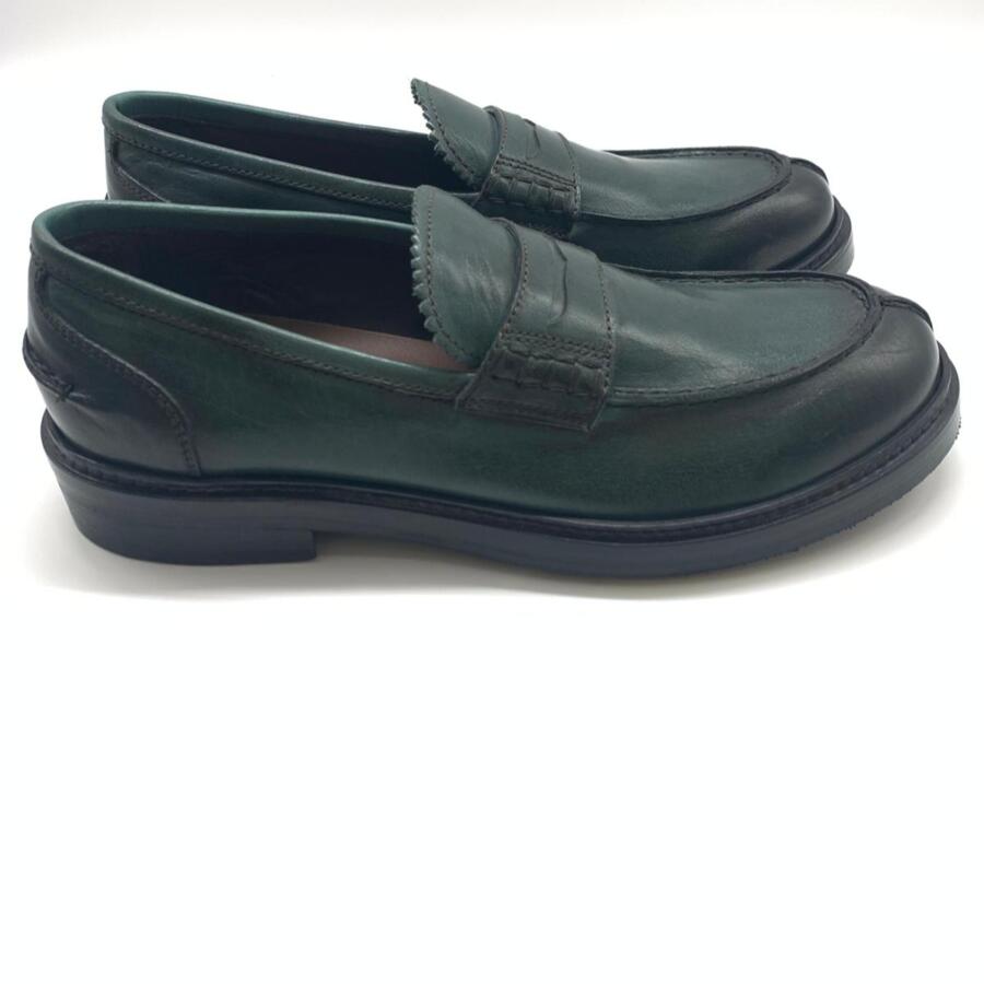 JP/David Mocassini in pelle spazzolata verde smeraldo