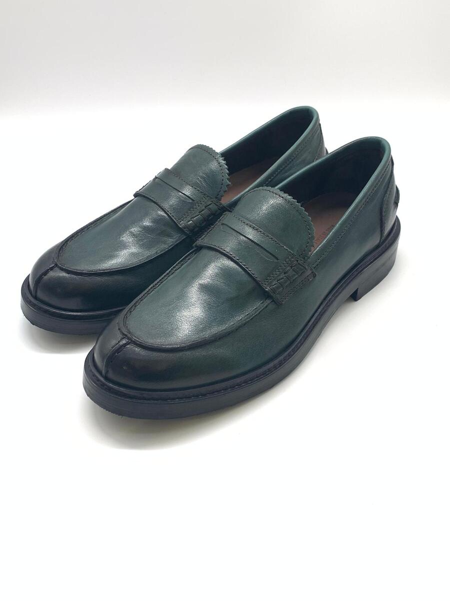 JP/David Mocassini in pelle spazzolata verde smeraldo