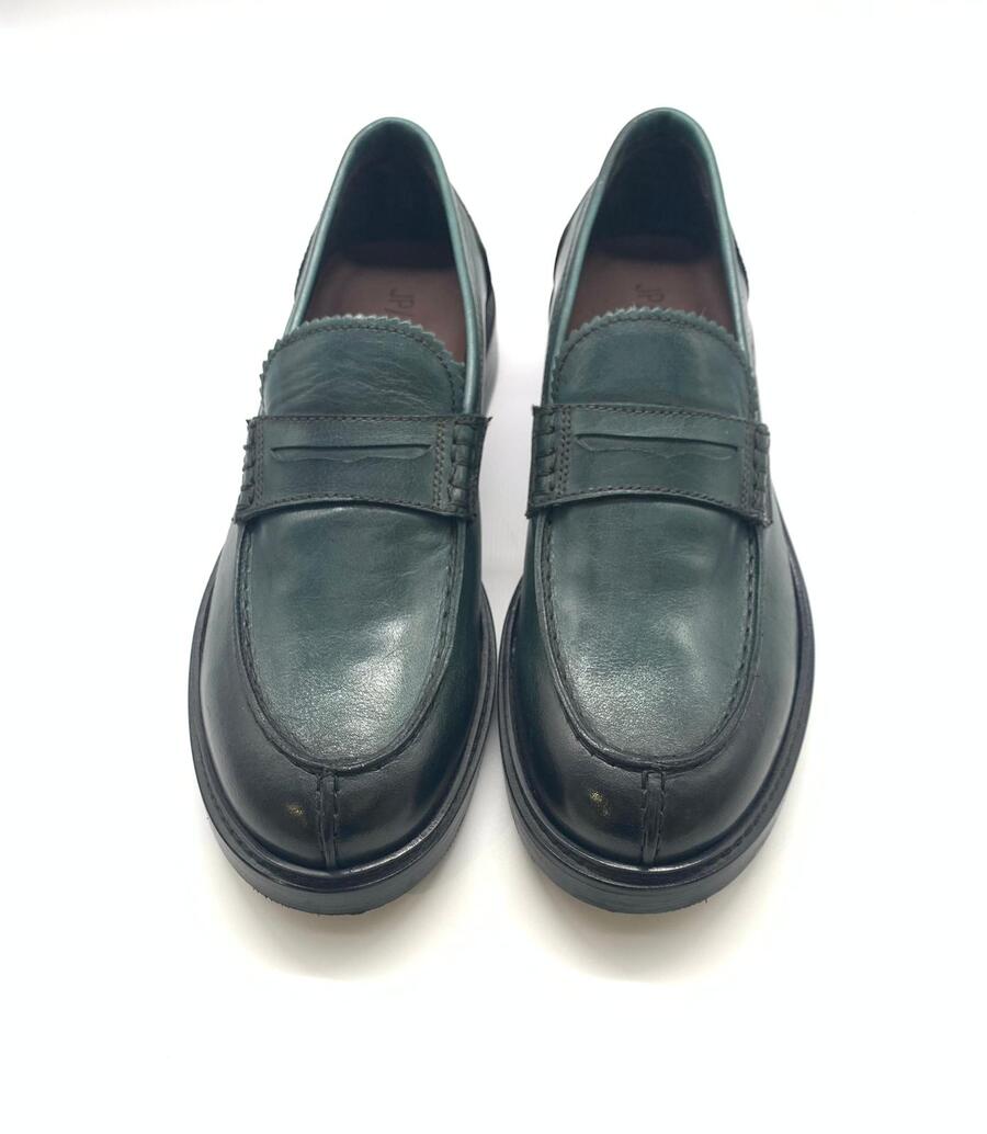 JP/David Mocassini in pelle spazzolata verde smeraldo
