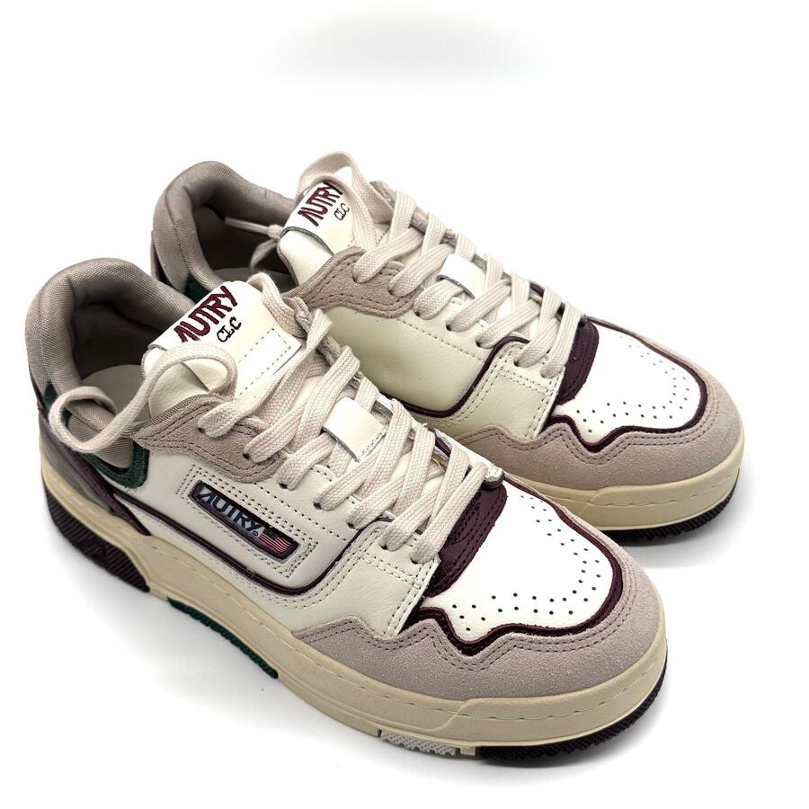 Autry clc low wom wht/burgundy