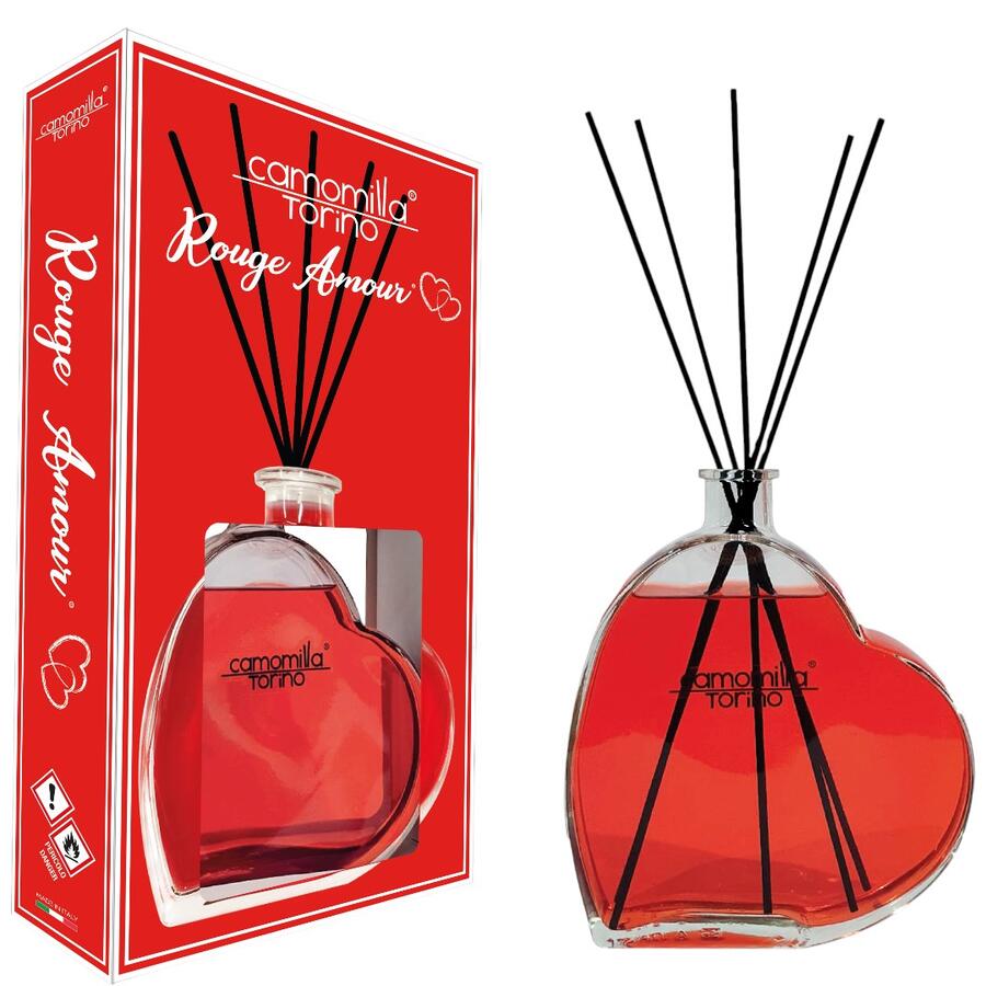 CAMOMILLA TORINO DIFFUSORE AMBIENTE CUORE 200 ML ROUGE AMOUR BACCARAT 