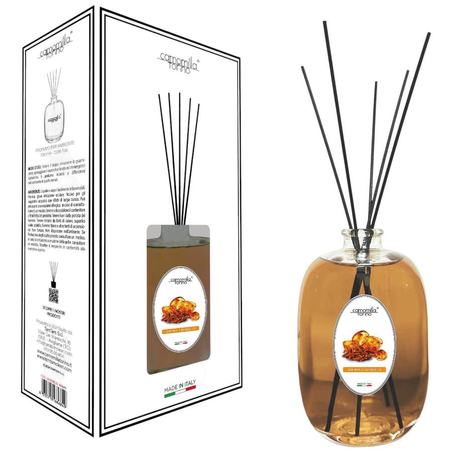 CAMOMILLA TORINO DIFFUSORE AMBIENTE 700 ML AMBRA E SANDALO 
