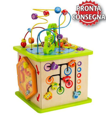Tavolino da Gioco a Cubo con Animaletti di Campagna in Legno Hape - SOTTOCOSTO