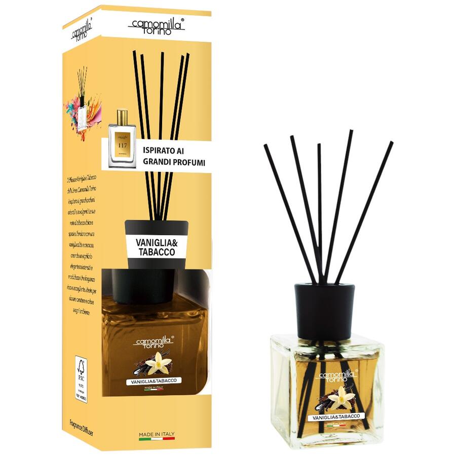  CAMOMILLA TORINO DIFFUSORE AMBIENTE CUBO 200 ML TABACCO E VANIGLIA