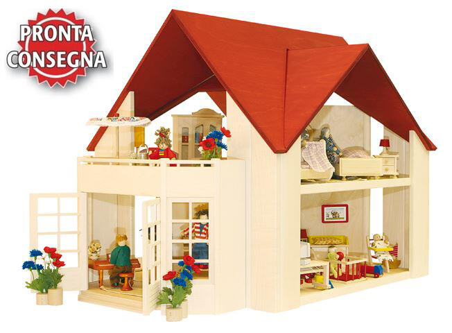 Casa delle Bambole in Legno "Singola Solitair" di Rulke Holzspielzeug SOTTOCOSTO