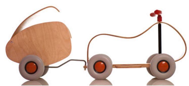 Rimorchio per Tricicli in Legno Naturale per Bambini "Lorette" di Sirch  SOTTOCOSTO