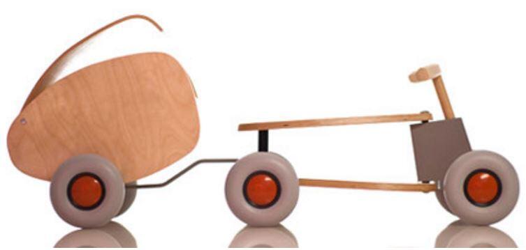 Rimorchio per Tricicli in Legno Naturale per Bambini "Lorette" di Sirch  SOTTOCOSTO
