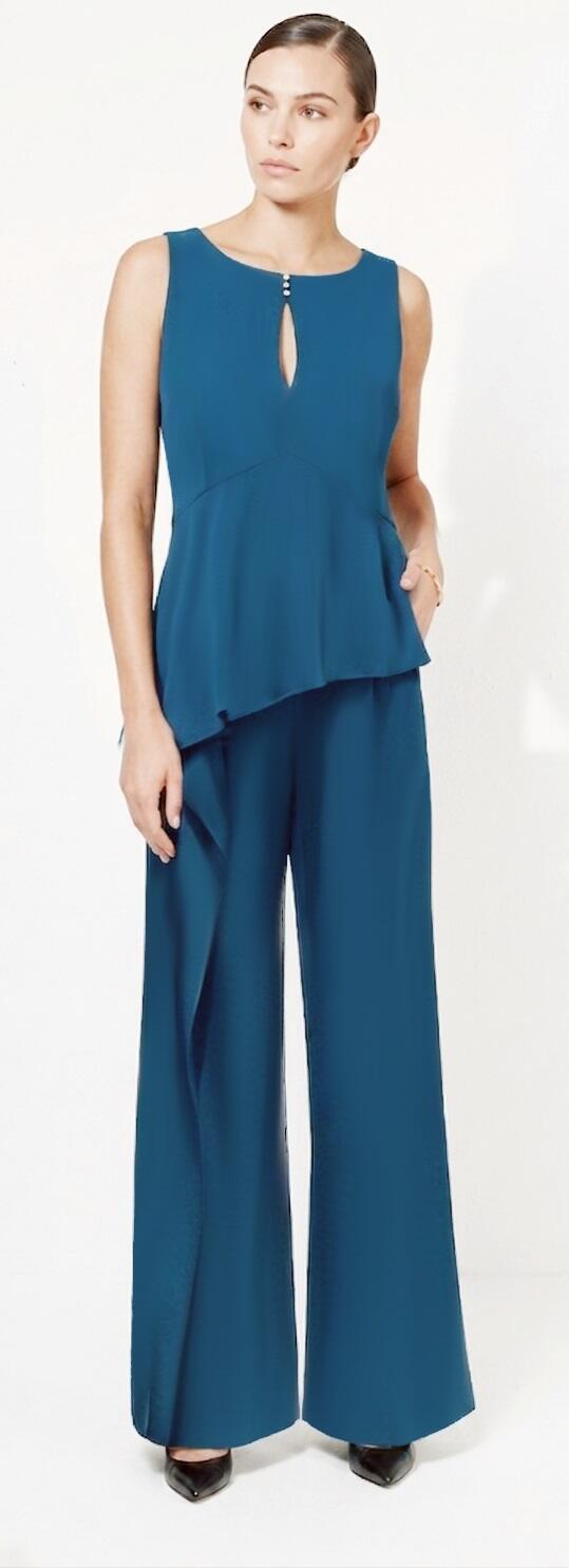 5-0016 Drop-front jumpsuit with double right side panel