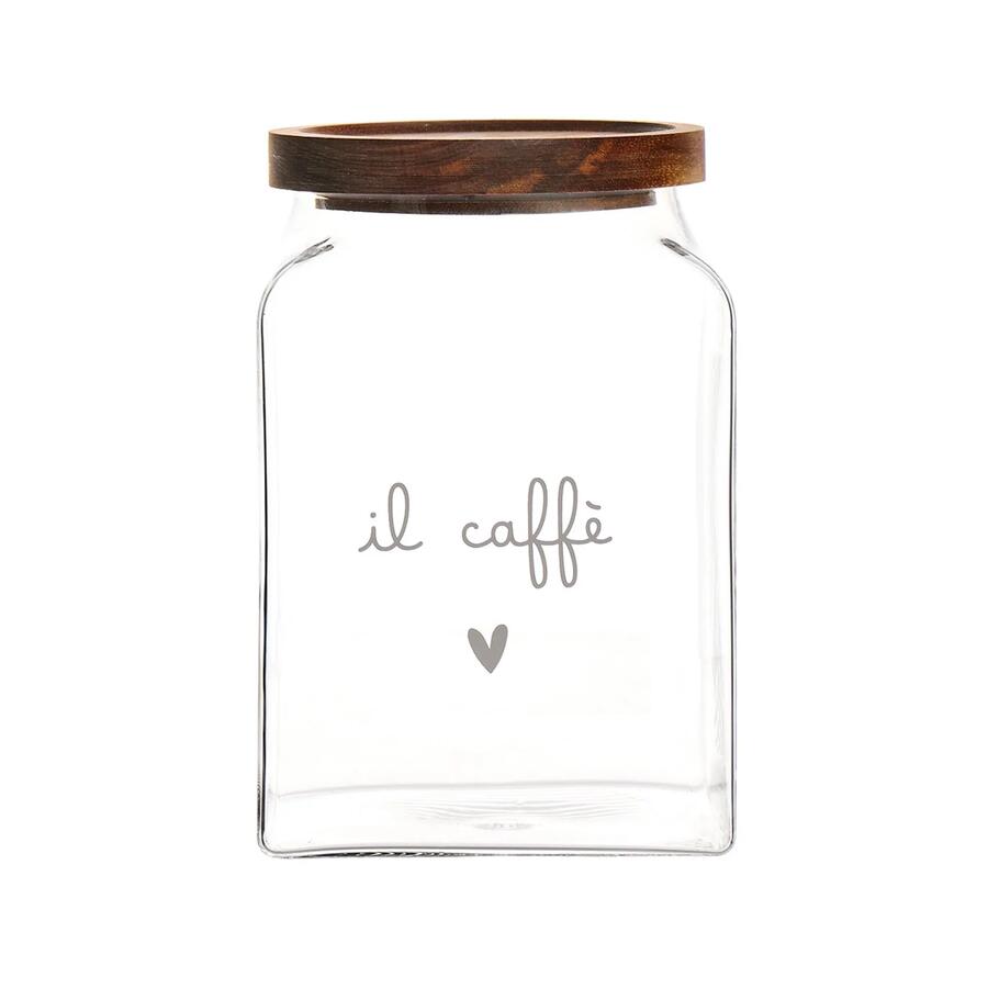 Simple Day barattolo caffè vetro borosilicato acacia 12x12x18 cm.