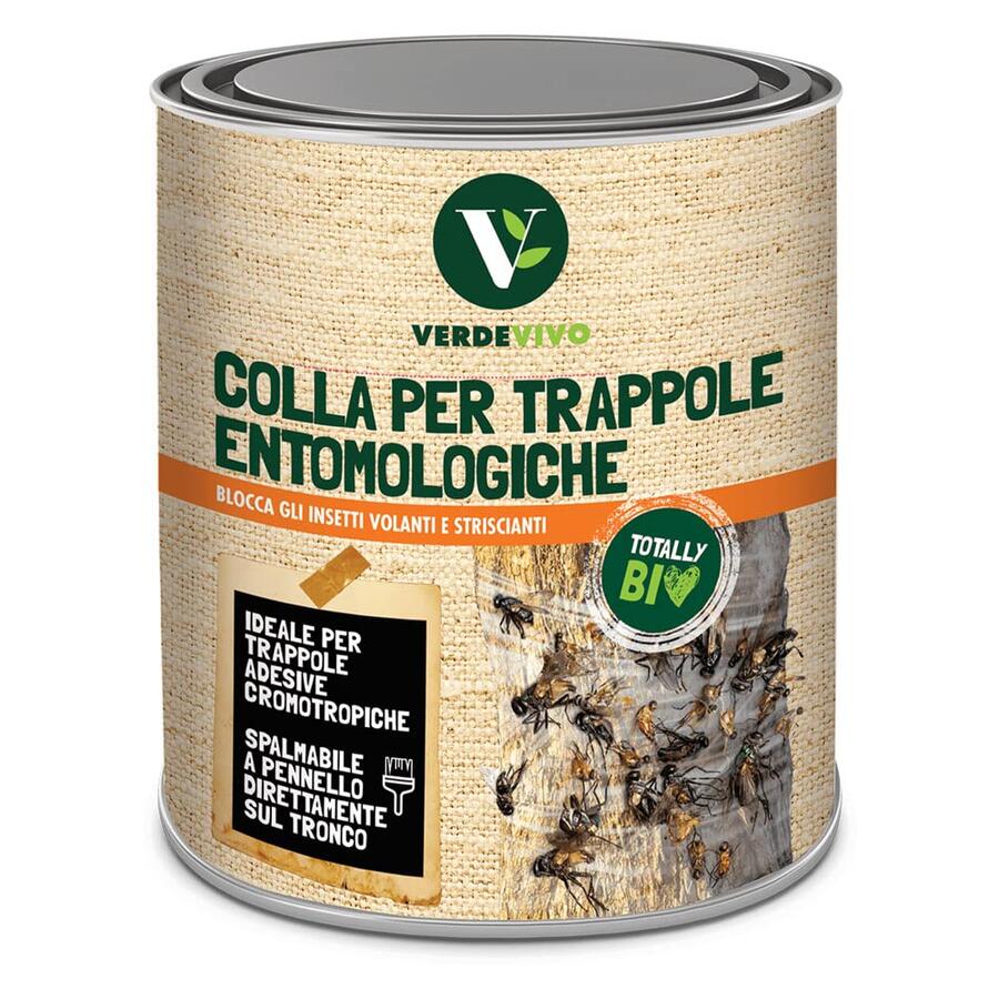 Adama Verdevivo Colla Pennellabile per Insetti 750ml - Colla per Trappole Cromotropiche Mosche e Insetti Volanti - Adesivo per Frutteto, Orto e Piante - Rimedio Insetti Striscianti e Giardino