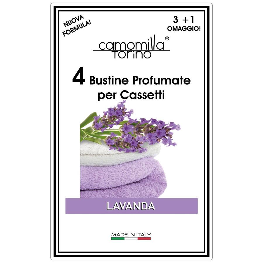 CAMOMILLA TORINO 4 BUSTINE PROFUMATE PER CASSETTI LAVANDA (Confezione da 12 pezzi) 