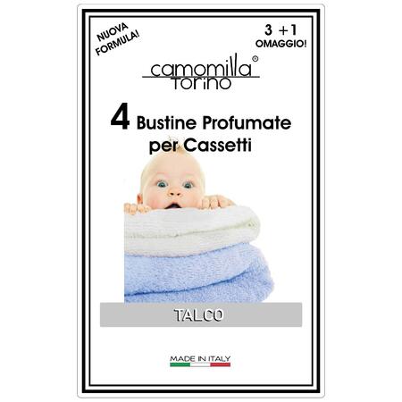  CAMOMILLA TORINO 4 BUSTINE PROFUMATE PER CASSETTI TALCO (Confezione da 12 pezzi)