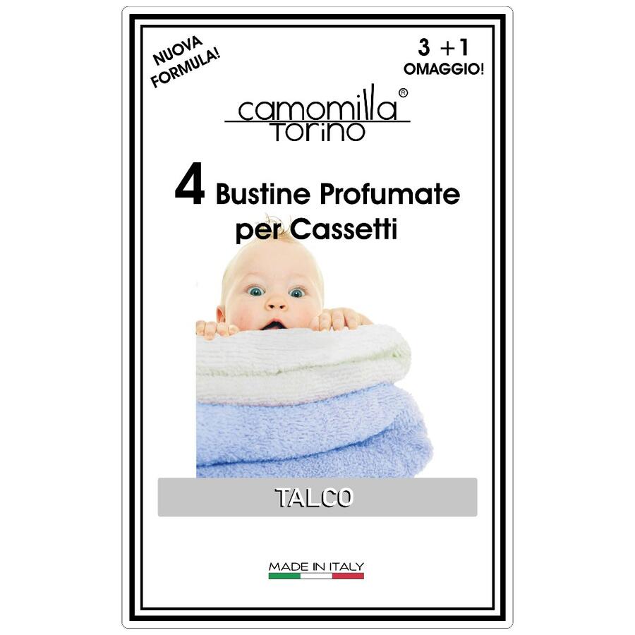  CAMOMILLA TORINO 4 BUSTINE PROFUMATE PER CASSETTI TALCO (Confezione da 12 pezzi)