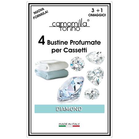  CAMOMILLA TORINO 4 BUSTINE PROFUMATE PER CASSETTI DIAMOND (Confezione da 12 pezzi)