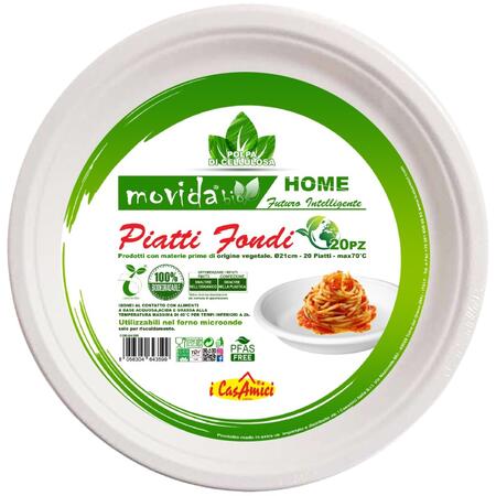 MOVIDA PIATTI BIO 21 CM 20 PEZZI FONDI (Confezione da 10 pezzi) 