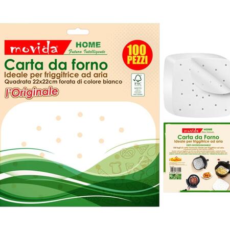  MOVIDA CARTA FORNO 100 PEZZI 22X22 CM (Confezione da 12 pezzi)