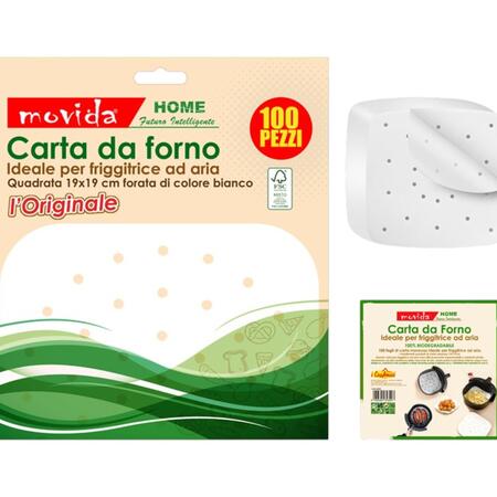  MOVIDA CARTA FORNO 100 PEZZI 19X19 CM (Confezione da 12 pezzi)