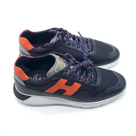 Hogan intractive 3 sneaker blu e arancione