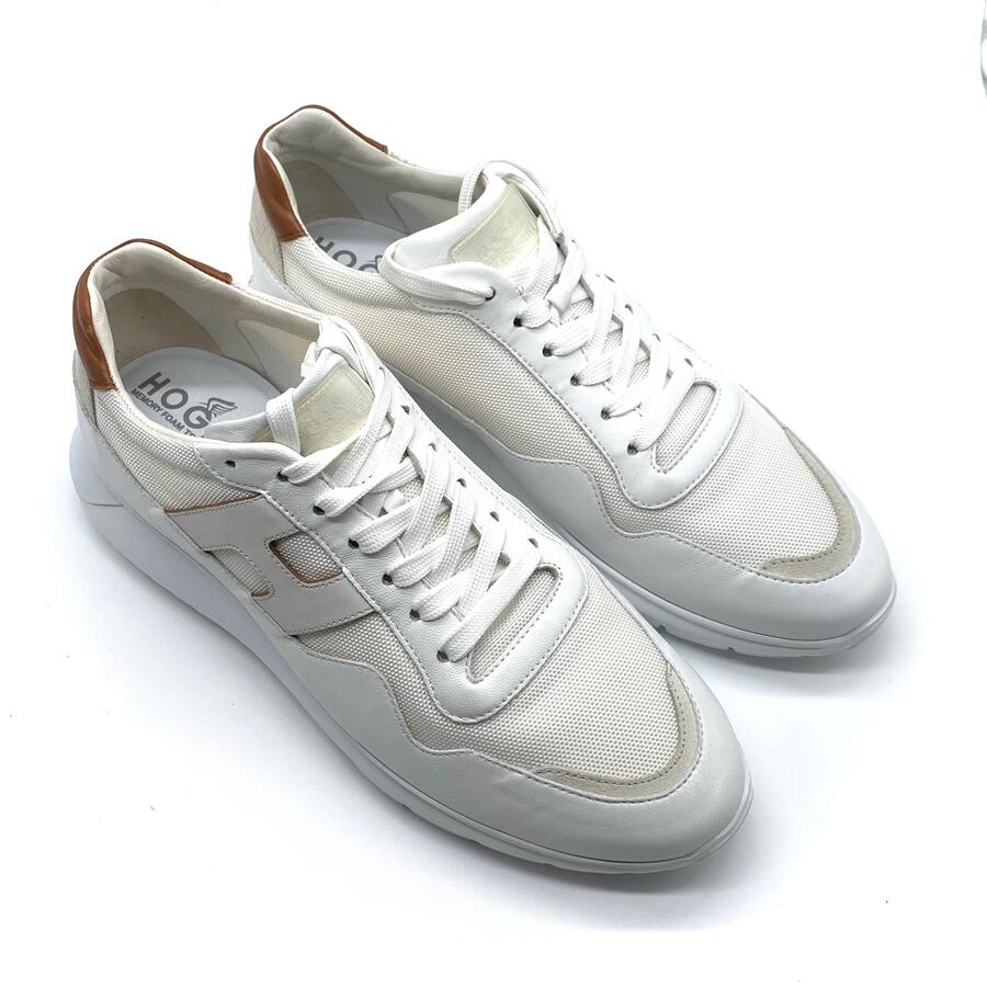 Hogan intractive 3 sneaker bianca e tabacco