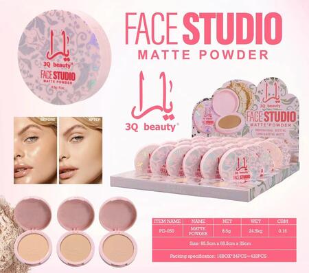 3Q BEAUTY FACE STUDIO MATTE POWDER (Similare Arabo) [Conf. da 24 pezzi]