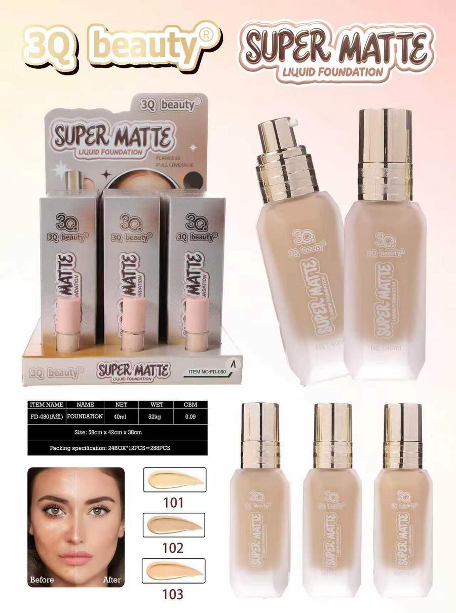 3Q BEAUTY SUPER MATTE LIQUID FOUNDATION [Conf. da 12 pezzi]