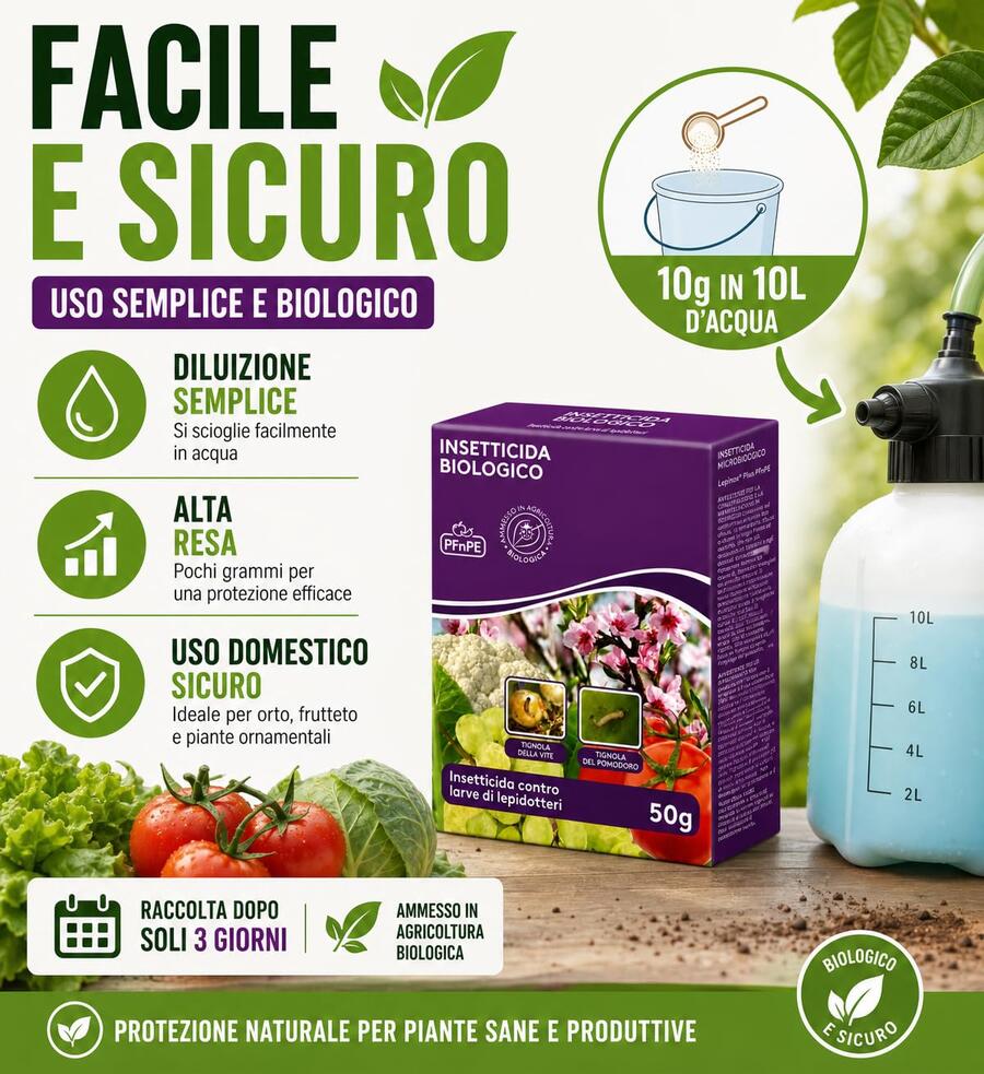 Adama Lepinox Plus Insetticida Biologico a base di Bacillus Thuringiensis larve lepidotteri