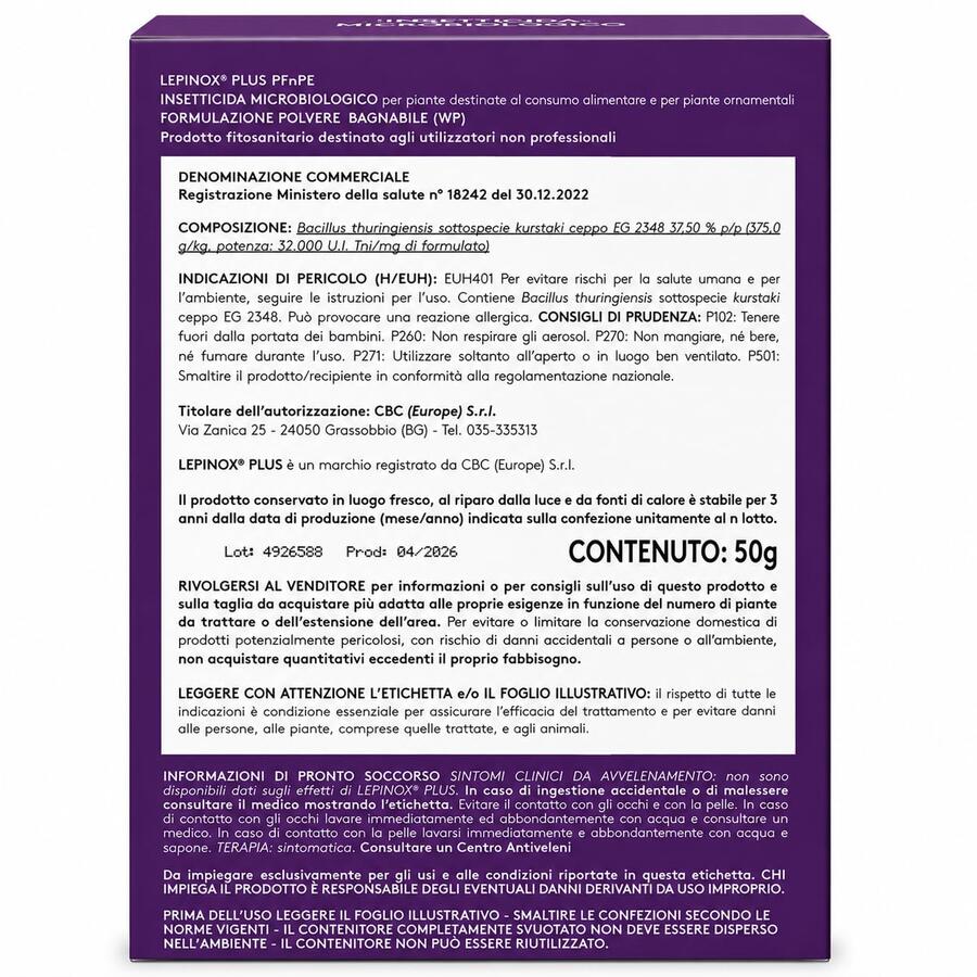 Adama Lepinox Plus Insetticida Biologico a base di Bacillus Thuringiensis larve lepidotteri