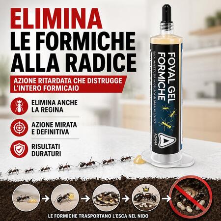 Adama FOVAL GEL ULTRA FORMICHE esca insetticida attrattivo siringa 35GR Professionale
