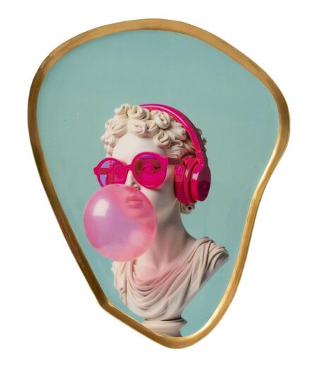 Palais Royal vassoio funky tray metallo smaltato bolla 35x28 cm.
