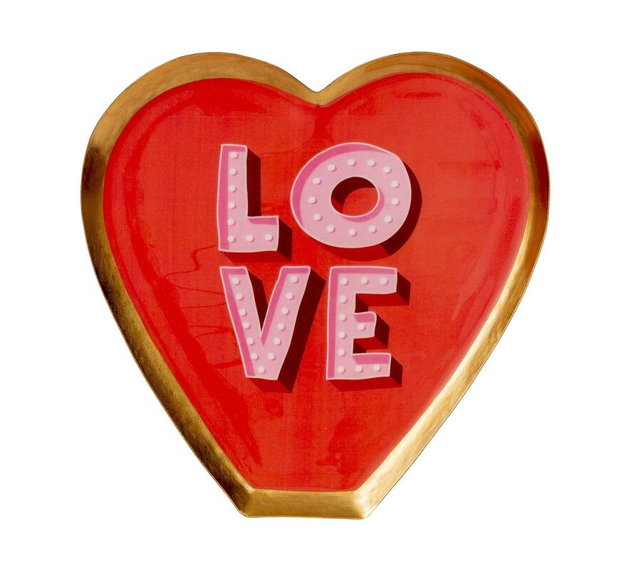 Palais Royal vassoio cuore funky tray metallo smaltato love 23x25 cm.